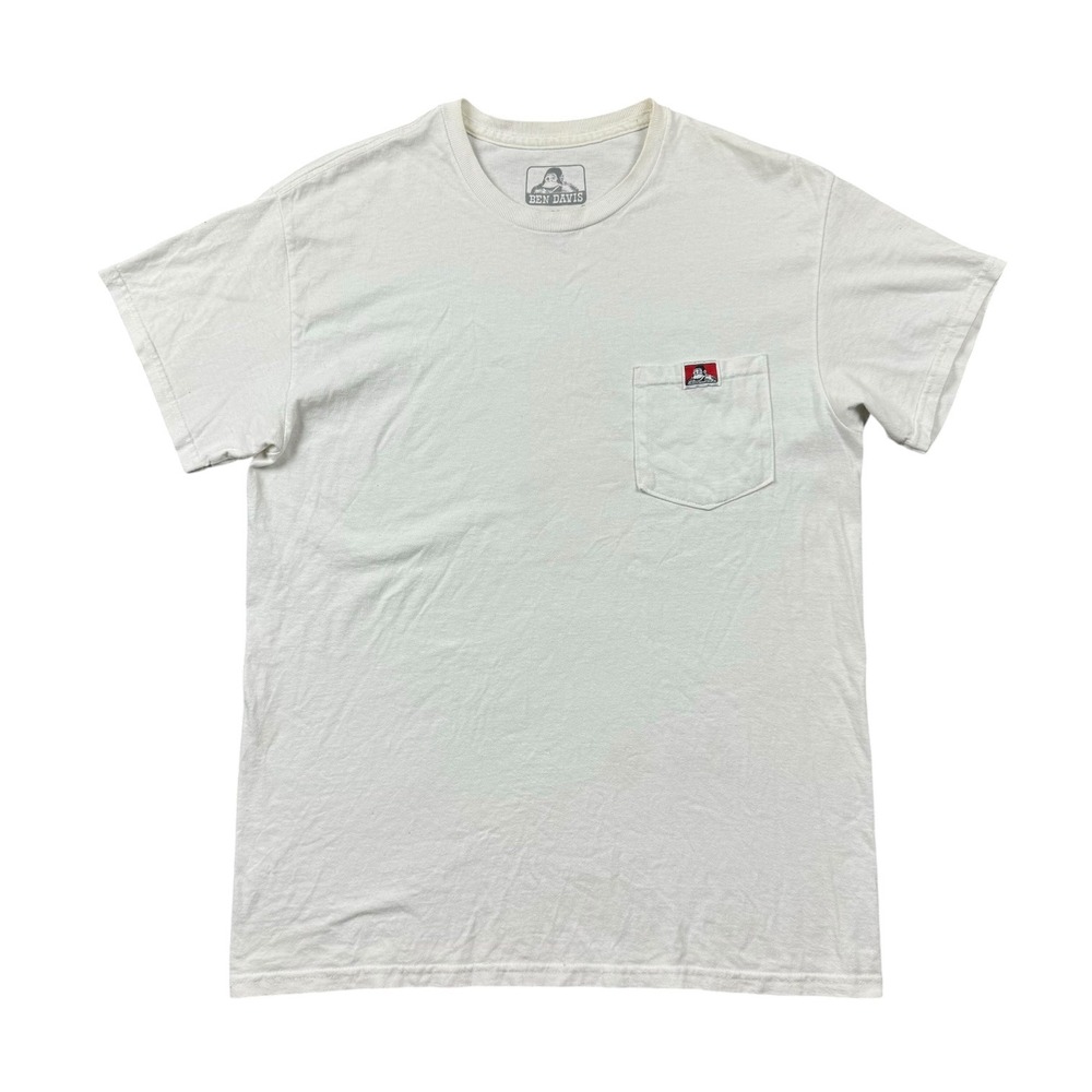 Ben Davis T Shirt Men Medium White Pocket Tee Blank Classic Logo